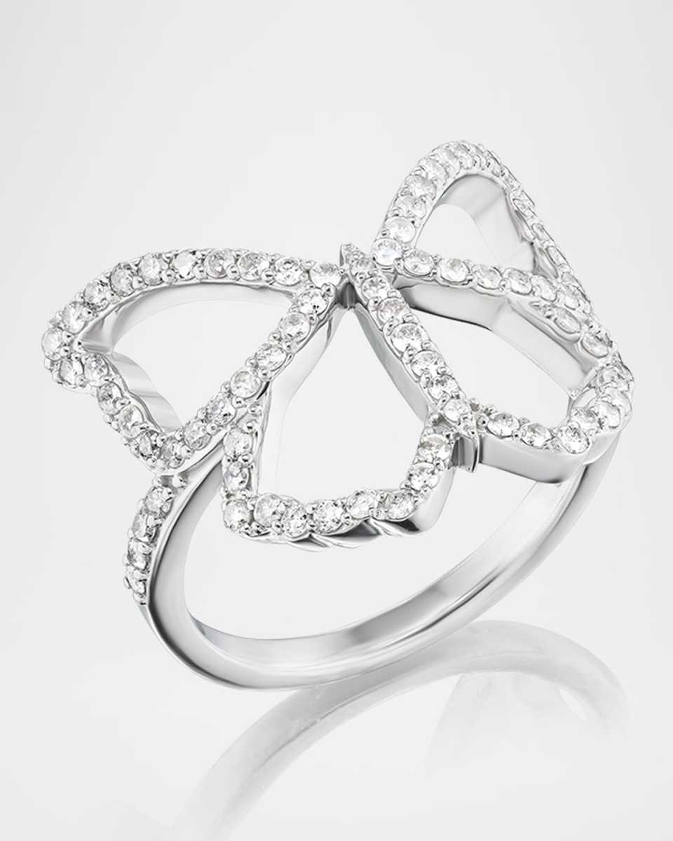 Open Butterfly Diamond Saddle Ring